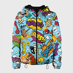 Куртка с капюшоном женская Pop art comics, цвет: 3D-черный