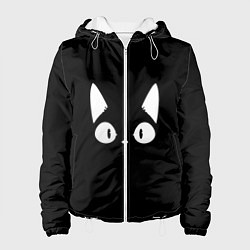 Куртка с капюшоном женская Кошачья мордочка, цвет: 3D-белый
