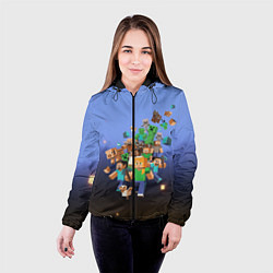 Куртка с капюшоном женская Minecraft, цвет: 3D-черный — фото 2