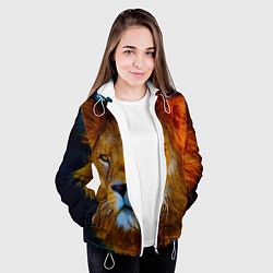 Куртка с капюшоном женская Лев 3D, цвет: 3D-белый — фото 2