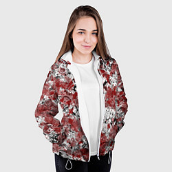 Куртка с капюшоном женская Кровавый ахегао, цвет: 3D-белый — фото 2