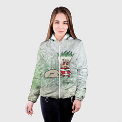 Куртка с капюшоном женская Доктор Стоун новогодний, цвет: 3D-белый — фото 2