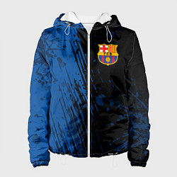 Куртка с капюшоном женская FC Barcelona ФК Барселона, цвет: 3D-белый