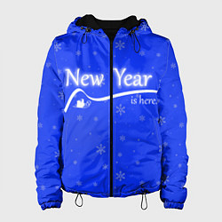 Куртка с капюшоном женская Новый год, цвет: 3D-черный