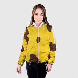 Куртка с капюшоном женская Тигриный узор, цвет: 3D-белый — фото 2