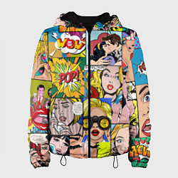Куртка с капюшоном женская Pop Art, цвет: 3D-черный