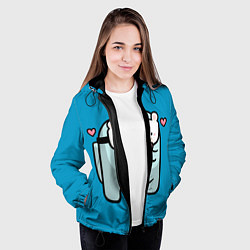 Куртка с капюшоном женская Nyan Cat Among Us, цвет: 3D-черный — фото 2