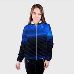 Куртка с капюшоном женская Неоновые лучи, цвет: 3D-белый — фото 2