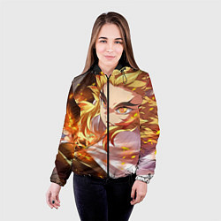 Куртка с капюшоном женская Клинок Рассекающий Демонов, цвет: 3D-черный — фото 2