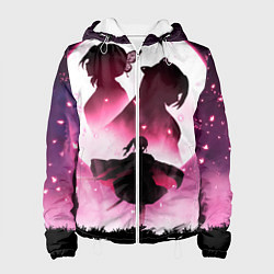 Куртка с капюшоном женская Столп Бабочки, цвет: 3D-белый