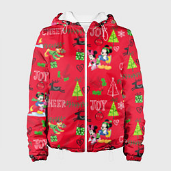 Куртка с капюшоном женская Mickey & Minnie pattern, цвет: 3D-белый