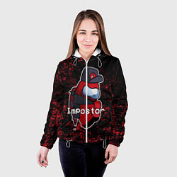 Куртка с капюшоном женская AMONG US, цвет: 3D-белый — фото 2