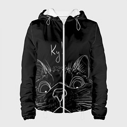 Куртка с капюшоном женская Говорящий кот, цвет: 3D-белый