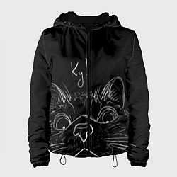 Куртка с капюшоном женская Говорящий кот, цвет: 3D-черный