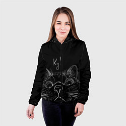 Куртка с капюшоном женская Говорящий кот, цвет: 3D-черный — фото 2