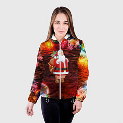 Куртка с капюшоном женская Санта, цвет: 3D-белый — фото 2