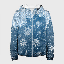 Куртка с капюшоном женская Снежное Настроенние, цвет: 3D-белый