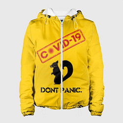 Куртка с капюшоном женская Dont Panic covid-19, цвет: 3D-белый