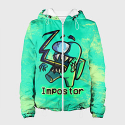Куртка с капюшоном женская AMONG US IMPOSTOR, цвет: 3D-белый