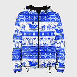 Куртка с капюшоном женская AMONG US НОВОГОДНИЙ УЗОР, цвет: 3D-черный