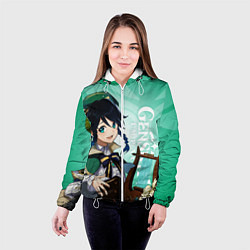 Куртка с капюшоном женская GENSHIN IMPACT, ВЕНТИ, цвет: 3D-белый — фото 2