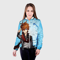 Куртка с капюшоном женская GENSHIN IMPACT, ТАРТАЛЬЯ, цвет: 3D-белый — фото 2