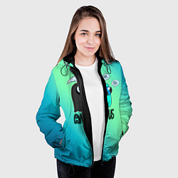 Куртка с капюшоном женская Among Us, цвет: 3D-черный — фото 2