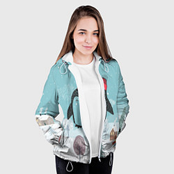 Куртка с капюшоном женская Милый пингвин, цвет: 3D-белый — фото 2