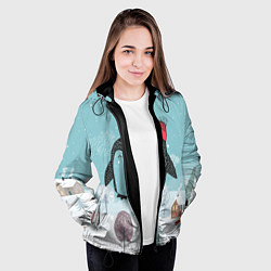 Куртка с капюшоном женская Милый пингвин, цвет: 3D-черный — фото 2