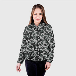 Куртка с капюшоном женская Вязанный камуфляж, цвет: 3D-черный — фото 2