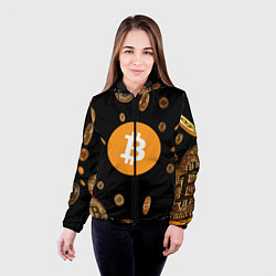 Куртка с капюшоном женская BITCOIN, цвет: 3D-черный — фото 2