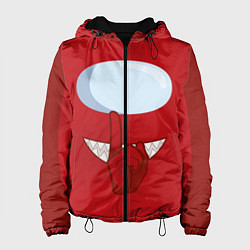 Куртка с капюшоном женская AMONG US RED IMPOSTOR, цвет: 3D-черный