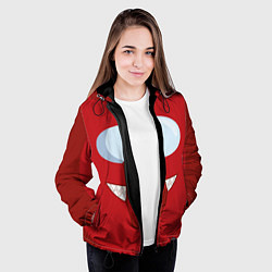 Куртка с капюшоном женская AMONG US RED IMPOSTOR, цвет: 3D-черный — фото 2