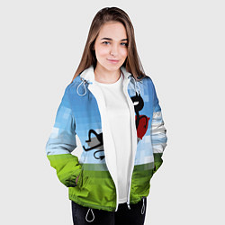 Куртка с капюшоном женская Люси на рабочем столе, цвет: 3D-белый — фото 2