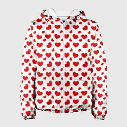 Куртка с капюшоном женская Сердечки, цвет: 3D-белый