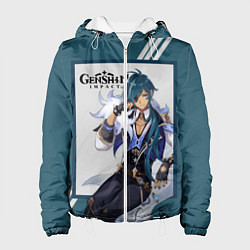 Куртка с капюшоном женская Кэйа - Genshin Impact, цвет: 3D-белый