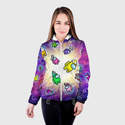 Куртка с капюшоном женская Among us - просто космос, цвет: 3D-белый — фото 2