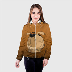 Куртка с капюшоном женская Крутой мой верный пес, цвет: 3D-белый — фото 2