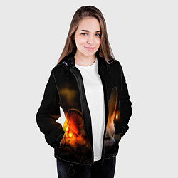 Куртка с капюшоном женская Лисичка с фонариками, цвет: 3D-черный — фото 2