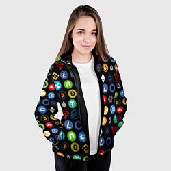 Куртка с капюшоном женская BITCOIN БИТКОИН Z, цвет: 3D-черный — фото 2