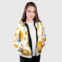 Куртка с капюшоном женская BITCOIN КРИПТОВАЛЮТА Z, цвет: 3D-черный — фото 2