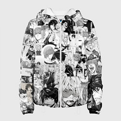 Куртка с капюшоном женская Тетрадь смерти, цвет: 3D-белый