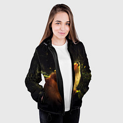 Куртка с капюшоном женская Лисица, цвет: 3D-черный — фото 2