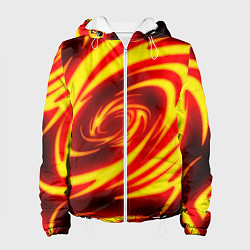 Куртка с капюшоном женская ОГНЕННЫЕ ВОЛНЫ FIRE STRIPES, цвет: 3D-белый