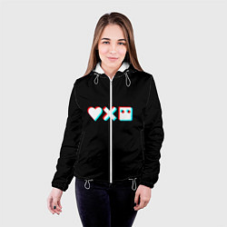 Куртка с капюшоном женская Любовь, смерть и роботы, цвет: 3D-белый — фото 2
