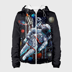 Куртка с капюшоном женская Космическая Тема США, цвет: 3D-белый