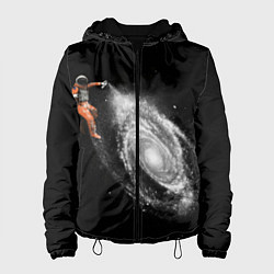 Куртка с капюшоном женская Художник Космонавт, цвет: 3D-черный