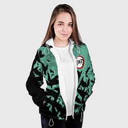 Куртка с капюшоном женская DEMON SLAYER KIMETSU NO YAIBA, цвет: 3D-белый — фото 2