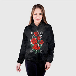 Куртка с капюшоном женская РОЗЫ ROSES SMOKE, цвет: 3D-черный — фото 2