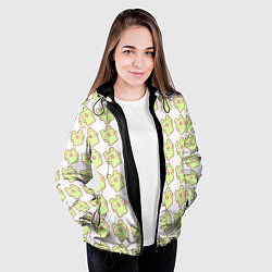 Куртка с капюшоном женская Счастливые лягушки, цвет: 3D-черный — фото 2